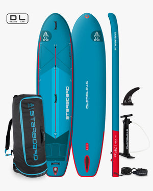 2025 iGO Starboard DL inflatable paddleboard in teal and red