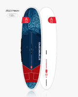 2019 Starboard 135 Lite Tech SUP, white/blue with red accents, 2025 Wingboard 4-in-1