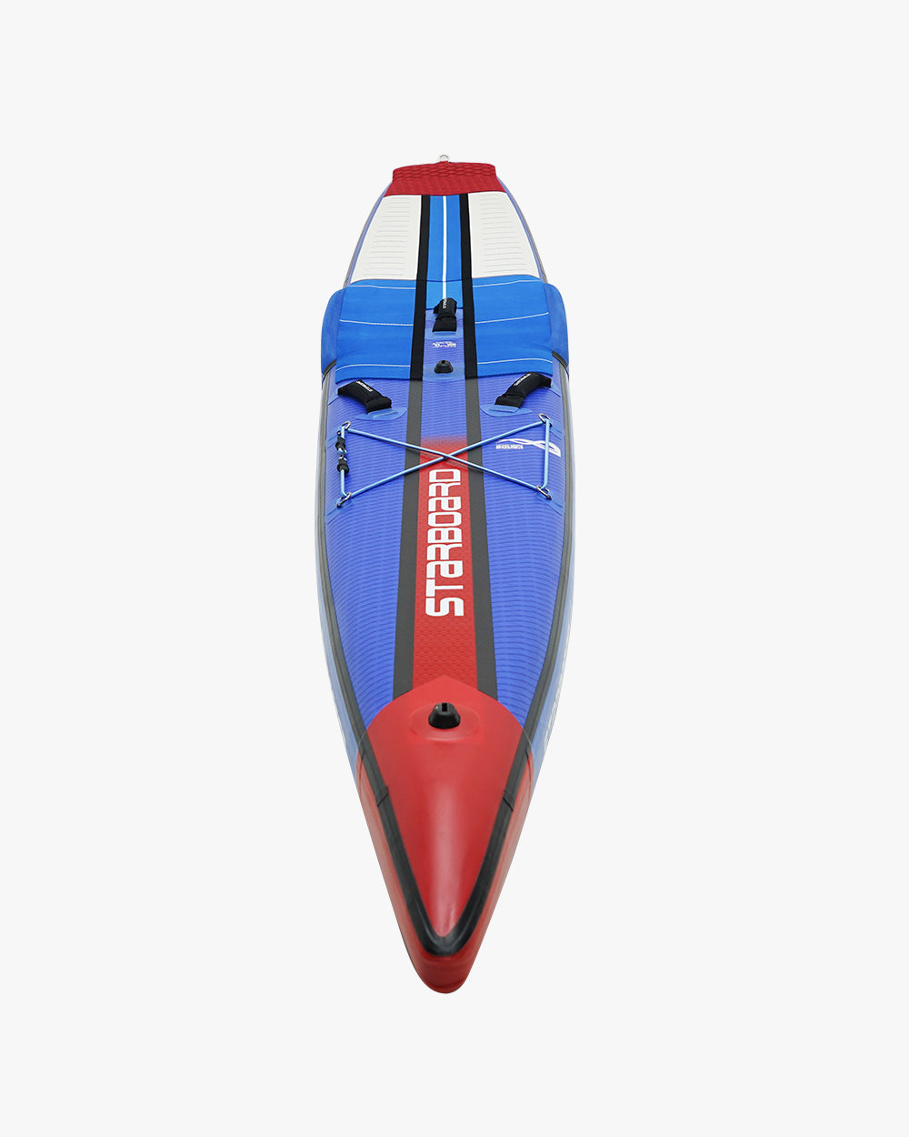 Sleek red and blue George’s Junior Racer Inflatable Paddle Board