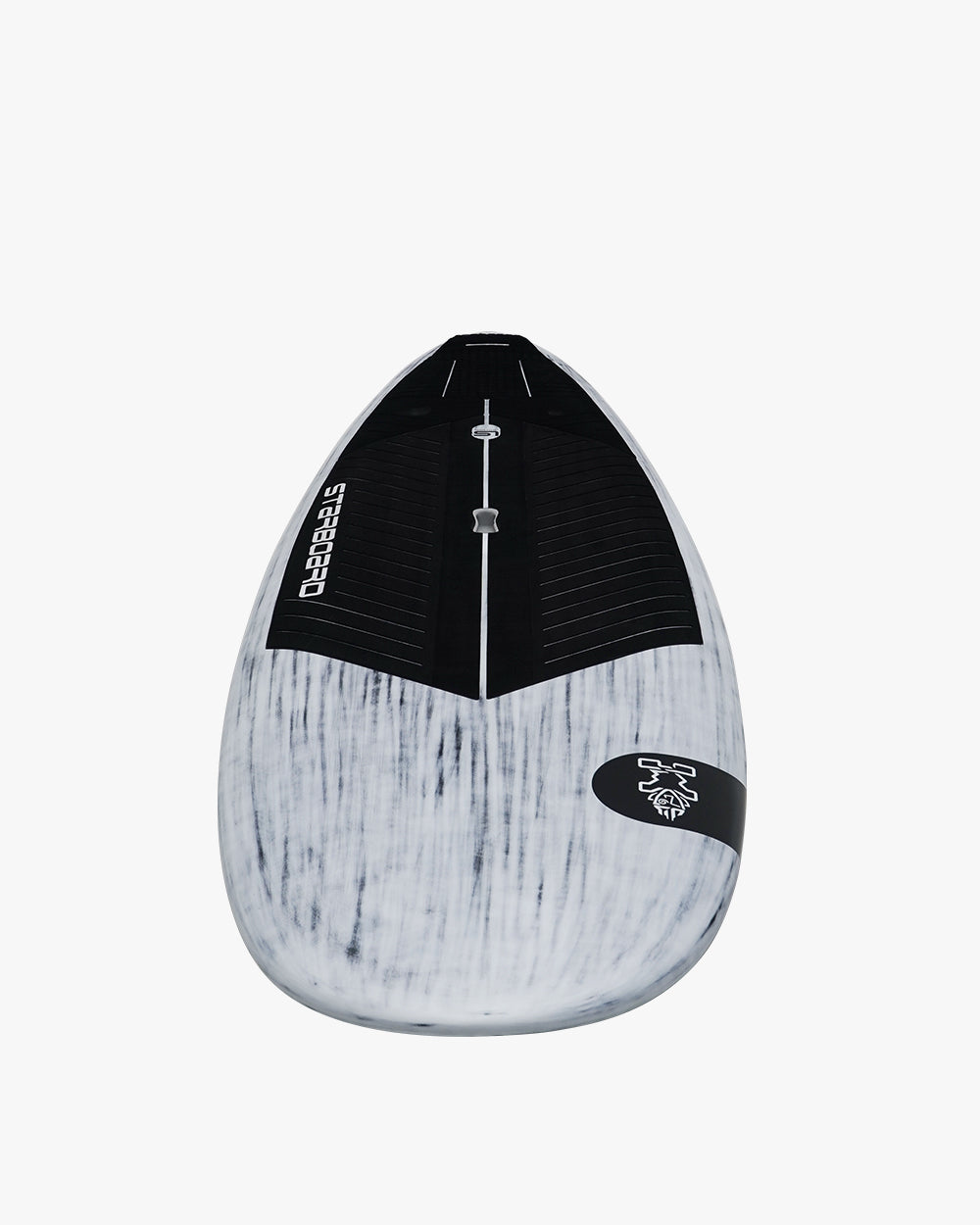 White and black O’Brien Wedge Paddleboard with tie-dye pattern