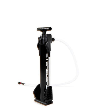 Black Tiki Pump with starboard hand pump, white hose, handle and 2 nozzle adaptors