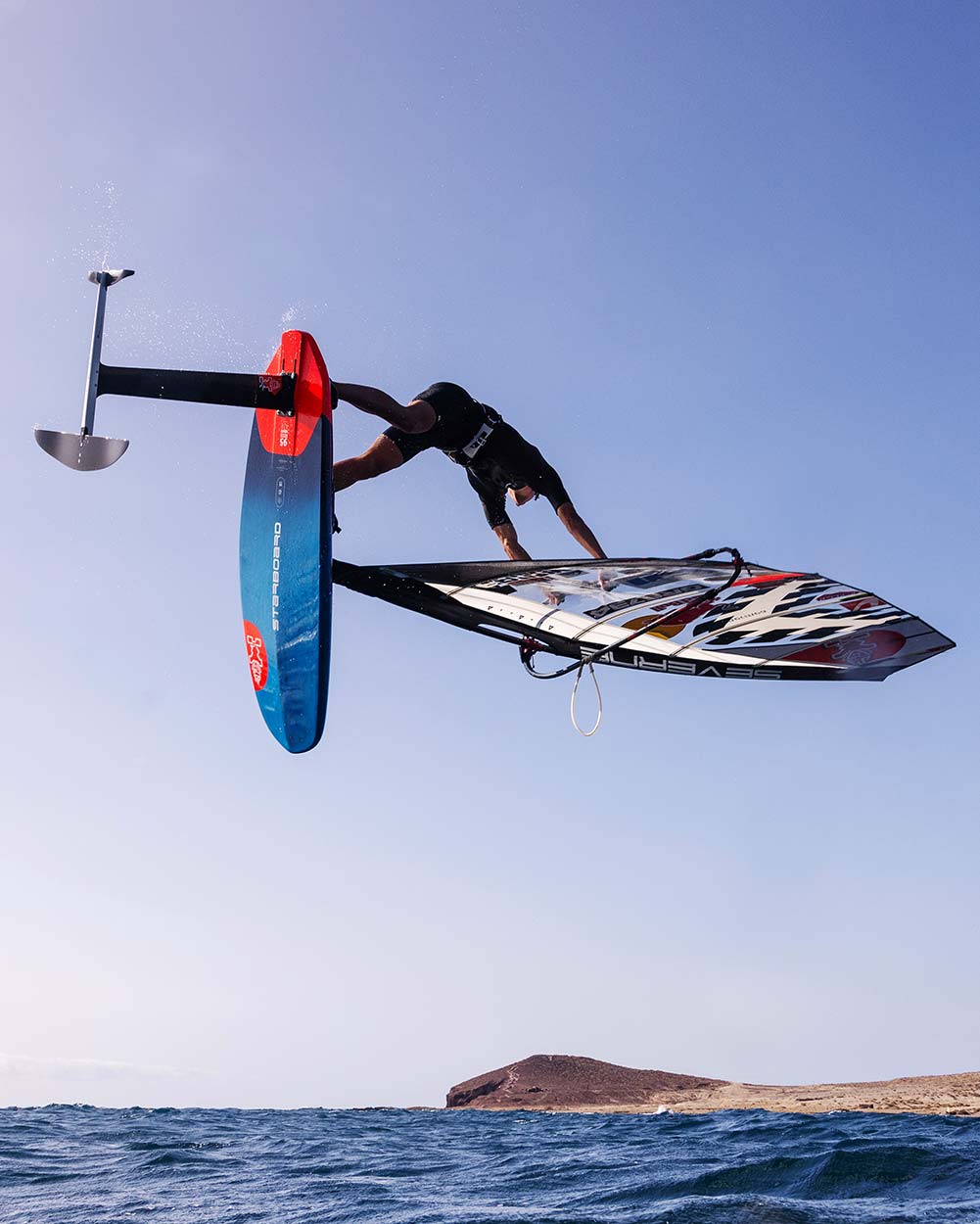 2019 Neil Pryde foilboard in blue red accents, carbon fiber, for 2025 iGNiTE AIR