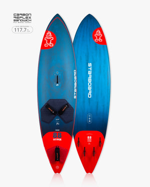 2019 Hyperfoil 13’6’’ foilboard in blue/red with carbon flex sandtouch deck