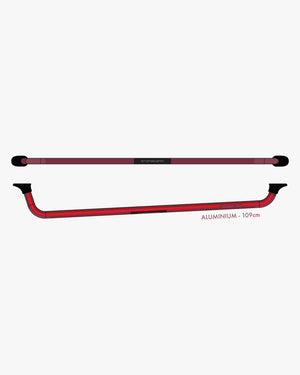 Red aluminum grab bar on Pistol Grip starboard wing boom