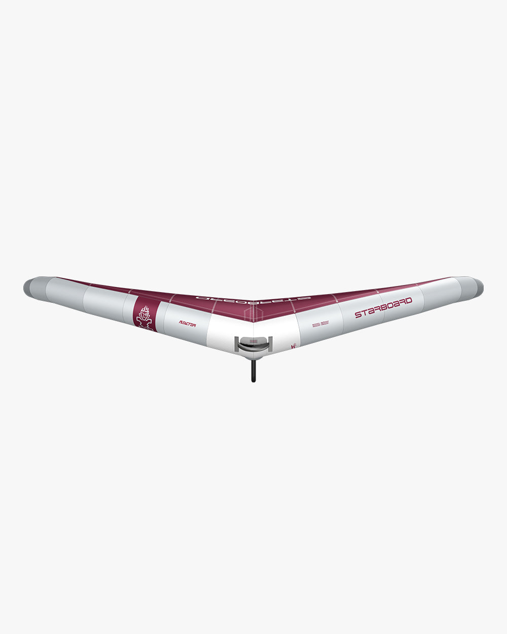 White and maroon Reactor Wing inflatable wingboard with sleek design