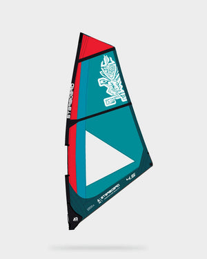 4.5m SUP Windsurfing Sail Classic with red black teal design and mast base